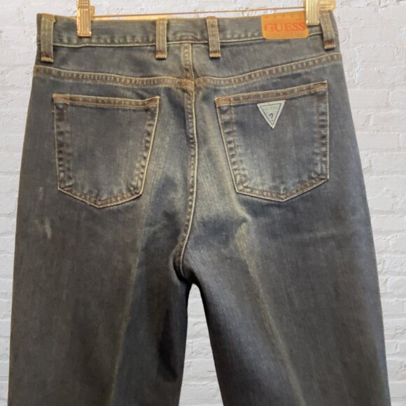 RARE VINTAGE 90'S GUESS JEAN -- Classic Fit, Narrow Leg, Am Trad, Dk Blue, #1050 - Picture 9 of 11